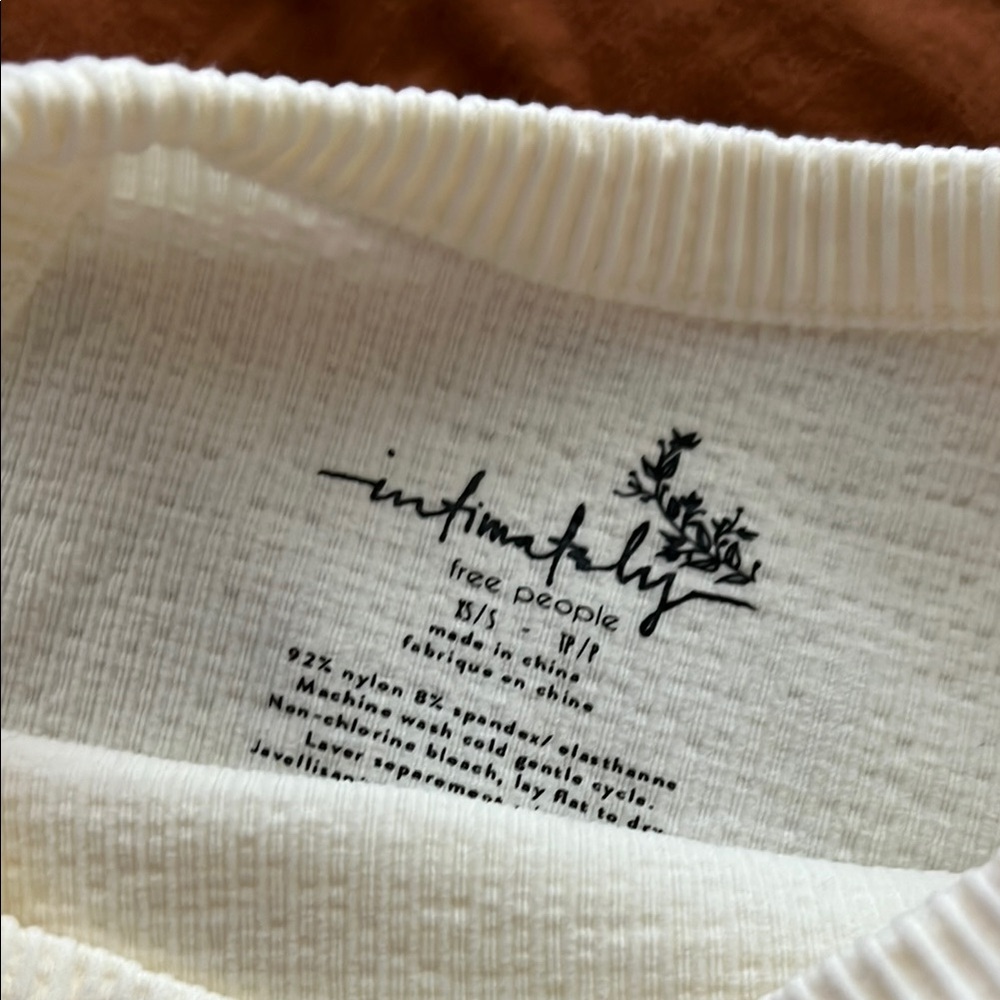 Free People Intimately Cream Ribbed Top